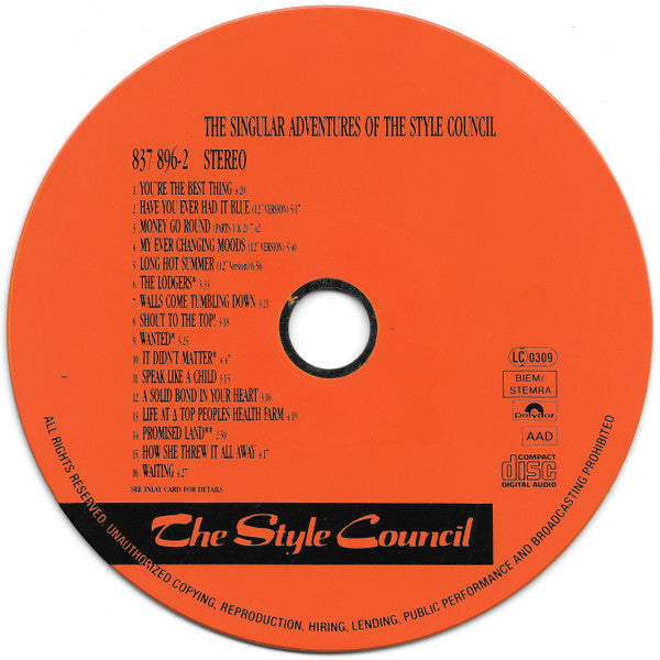 The Style Council : The Singular Adventures Of The Style Council (Greatest Hits Vol. 1) (CD, Comp)