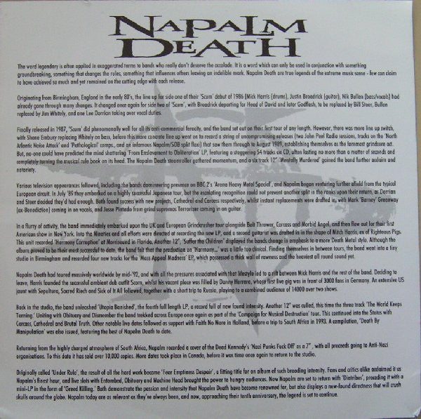 Napalm Death : Diatribes (CD, Album, Promo)