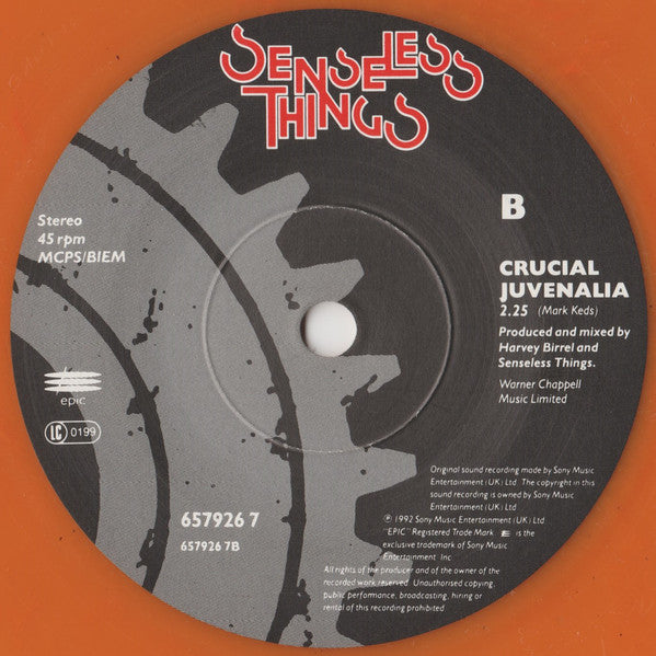 Senseless Things : Hold It Down (7", Single, Ora)