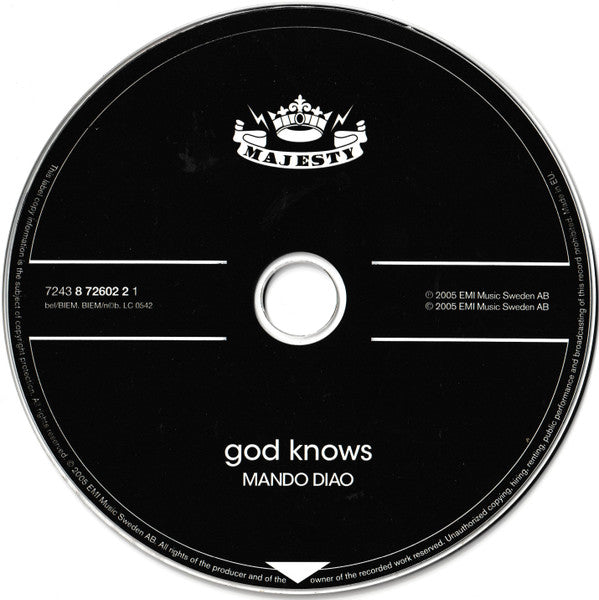 Mando Diao : God Knows (CD, Single)