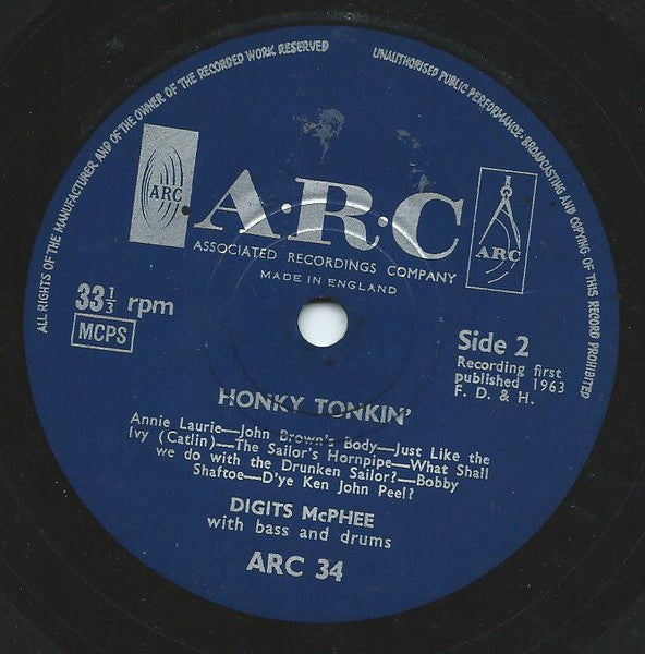 Digits McPhee : Honky Tonkin' (7")