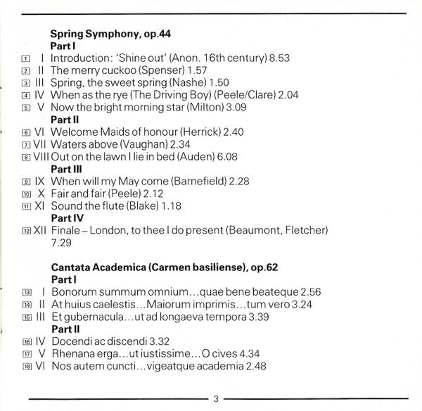 Benjamin Britten : Spring Symphony (CD, Album, RM)