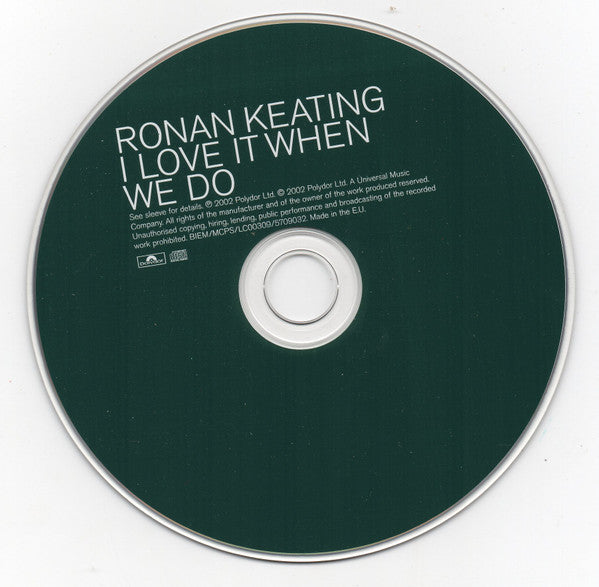 Ronan Keating : I Love It When We Do (CD, Single, Enh)