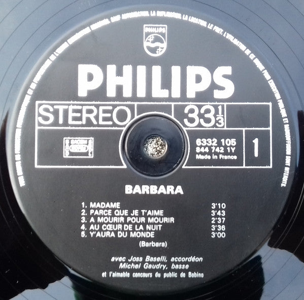 Barbara (5) : Bobino 1967 (LP, Album, RE)