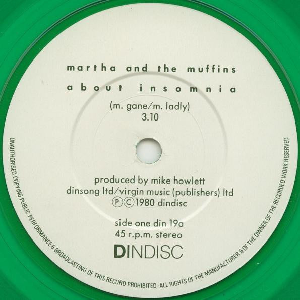 Martha And The Muffins : About Insomnia (7", Single, Gre)
