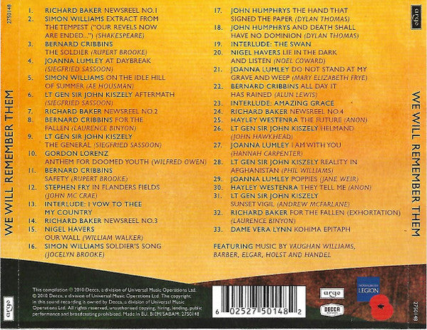 Various : We Will Remember Them (CD, Comp)