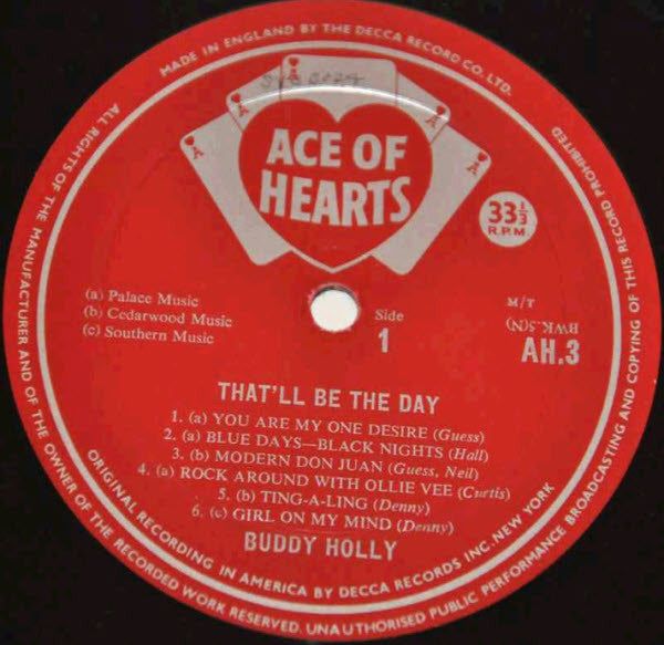 Buddy Holly : That'll Be The Day (LP, Album, Mono, RP)