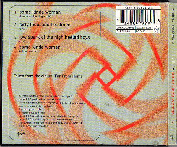 Traffic : Some Kinda Woman (CD, Maxi)