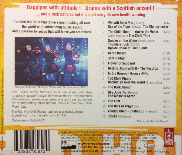 Red Hot Chilli Pipers : Bagrock To The Masses (CD, Album)