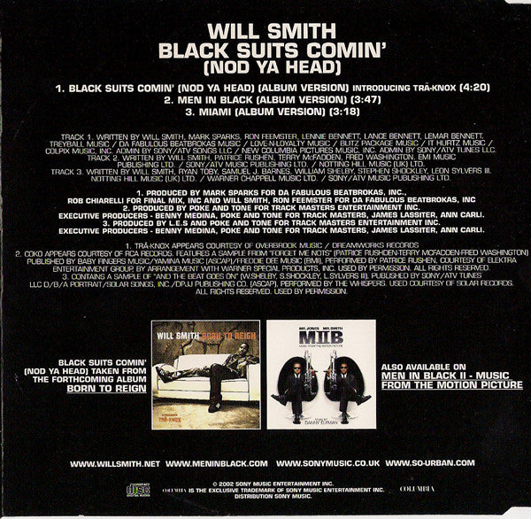 Will Smith Introducing Tra-Knox : Black Suits Comin' (Nod Ya Head) (CD, Maxi)