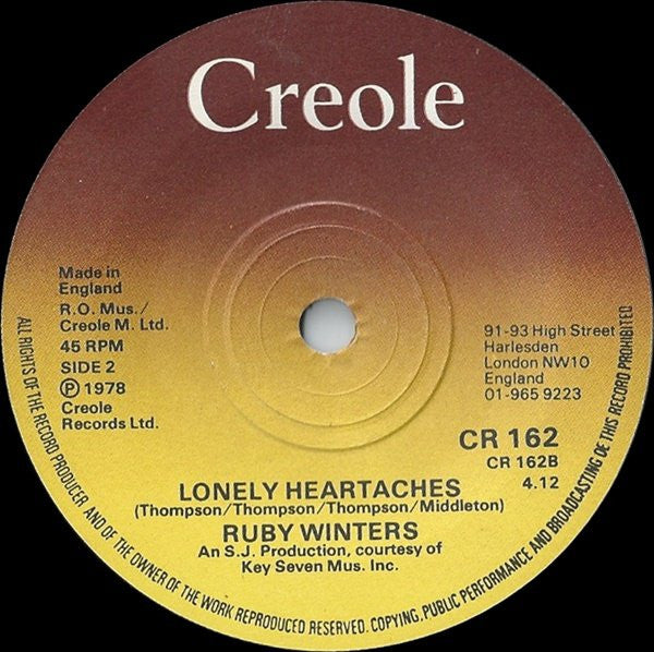 Ruby Winters : For The Good Times (7")