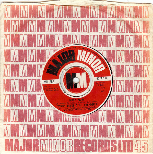 Tommy James & The Shondells : Mony, Mony (7", Single)