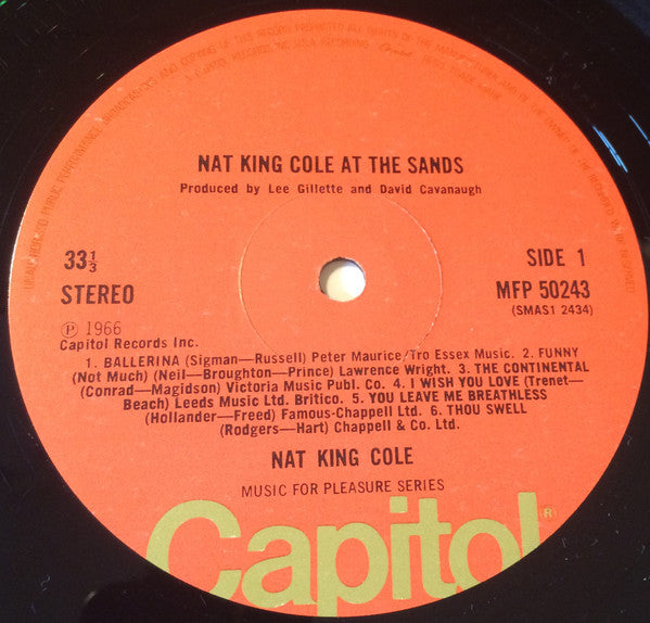 Nat King Cole : Nat King Cole At The Sands (LP, Album, RE)