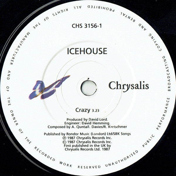 Icehouse : Crazy (7", Single)