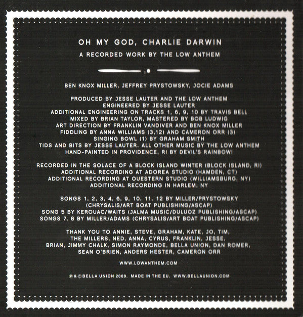 The Low Anthem : Oh My God, Charlie Darwin (CD, Album)