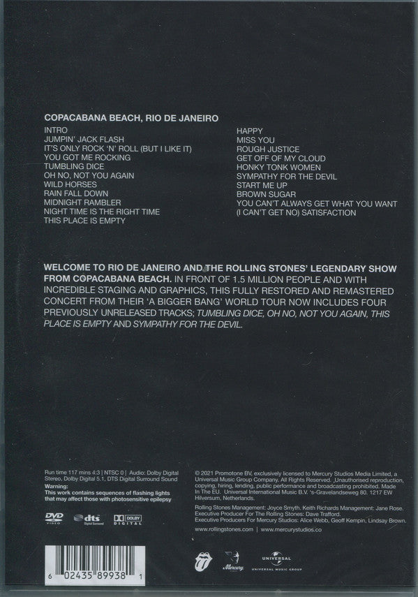 The Rolling Stones : A Bigger Bang - Live On Copacabana Beach (DVD-V, Album, NTSC)