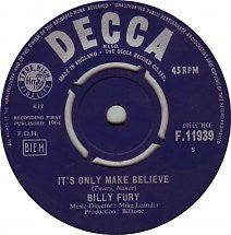 Billy Fury : It's Only Make Believe (7", Single)