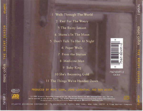 Marc Cohn : The Rainy Season (CD, Album)