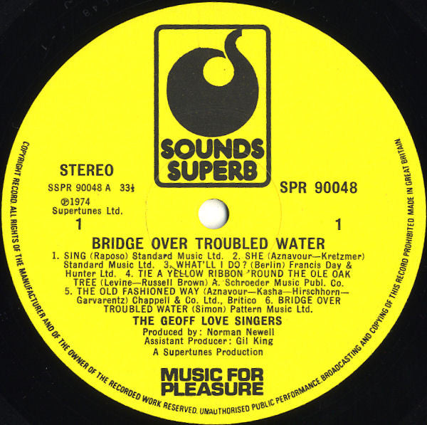 Geoff Love & His Orchestra With The Geoff Love Singers : Bridge Over Troubled Water (LP)