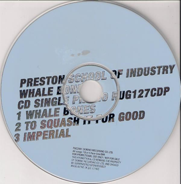 Preston School Of Industry : Whale Bones (CD, Single, Promo)