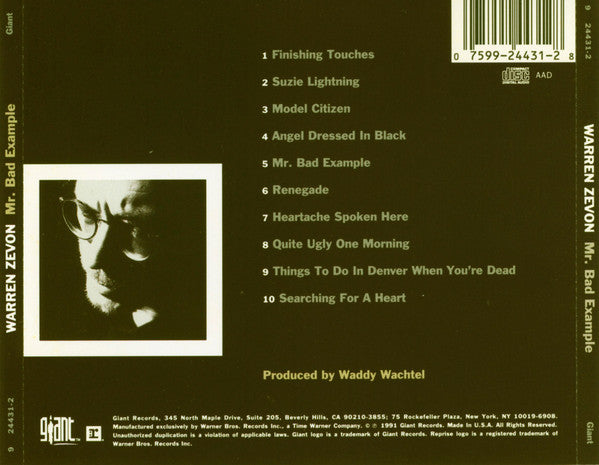 Warren Zevon : Mr. Bad Example (CD, Album)