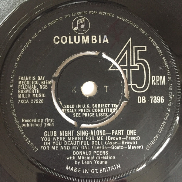 Donald Peers : Club Night Sing-Along-Part One (7")