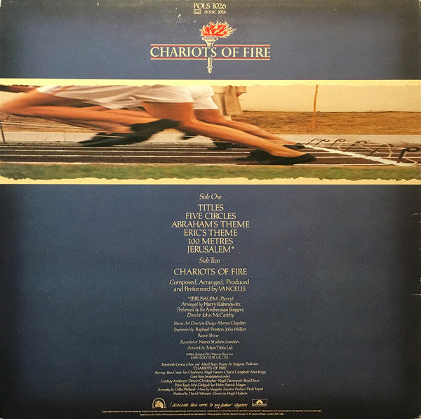 Vangelis : Chariots Of Fire (LP, Album, Ltd)