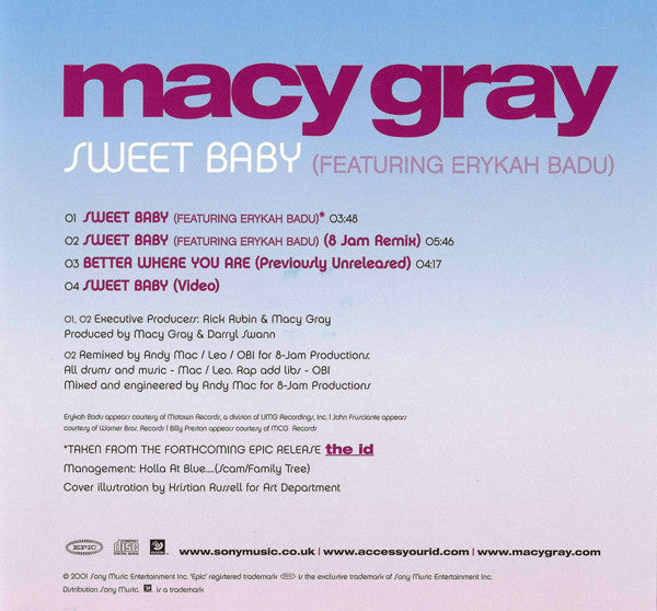 Macy Gray Featuring Erykah Badu : Sweet Baby (CD, Single, Enh)