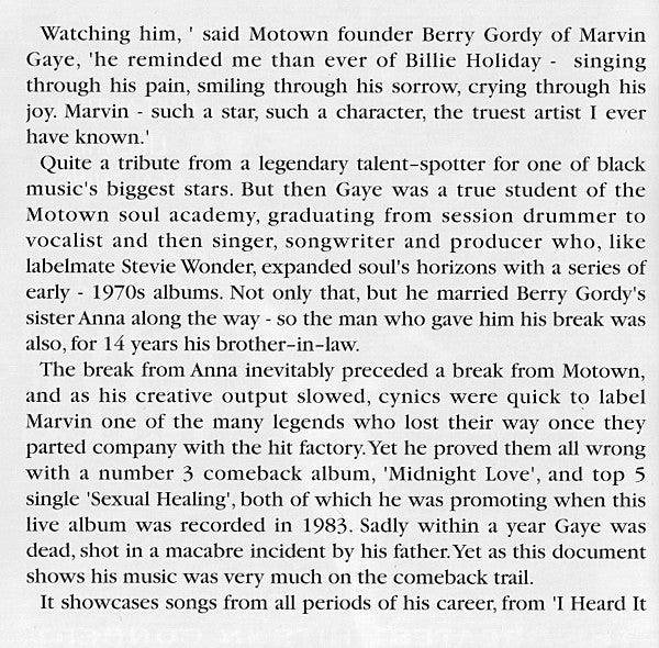 Marvin Gaye : Ain't Nothing Like The Real Thing (The Greatest Hits In Concert) (CD, Album)