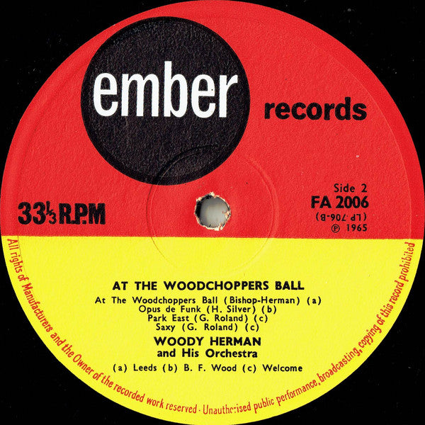 Woody Herman And His Orchestra : At The Woodchoppers Ball (LP, Album, RE)