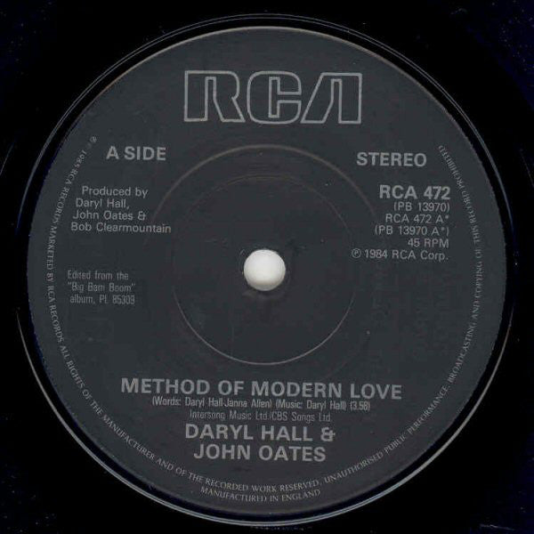 Daryl Hall & John Oates : Method Of Modern Love (2x7", Single, Ltd, S/Edition)