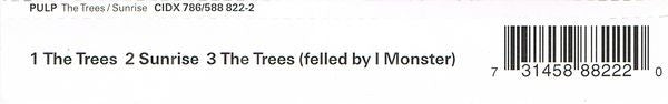 Pulp : The Trees / Sunrise (CD, Single)