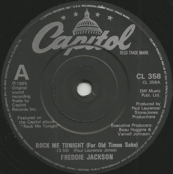 Freddie Jackson : Rock Me Tonight (For Old Times Sake) (7", Single, RE, Pap)
