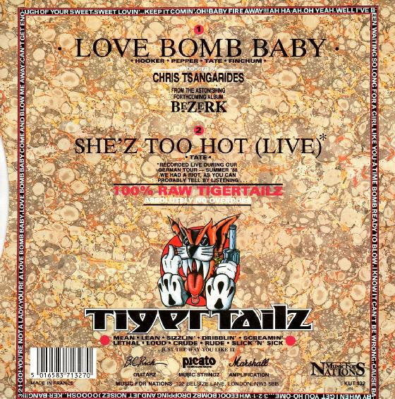 Tigertailz : Love Bomb Baby (7", Single)