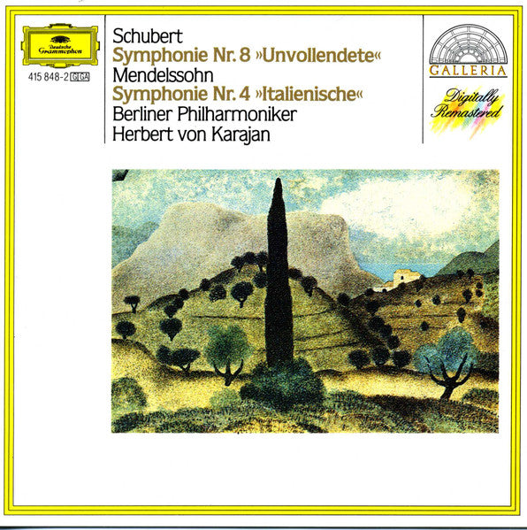 Franz Schubert, Felix Mendelssohn-Bartholdy - Berliner Philharmoniker, Herbert von Karajan : Symphonie Nr. 8 »Unvollendete« / Symphonie Nr. 4 »Italienische« (CD, Comp, RE, RM)