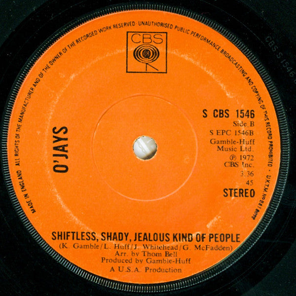 The O'Jays : Time To Get Down (7", Single)