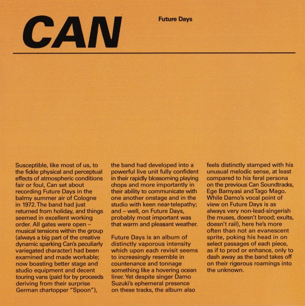 Can : Future Days (CD, Album, RE, RM)