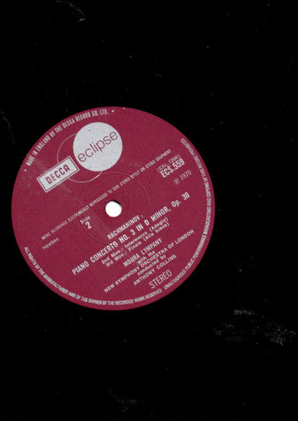 Sergei Vasilyevich Rachmaninoff, Dame Moura Lympany, The New Symphony Orchestra Of London, Anthony Collins (2) : Piano Concerto No. 3 / Preludes Nos. 1, 3, 6, 16 & 17 (LP, Comp, RM)