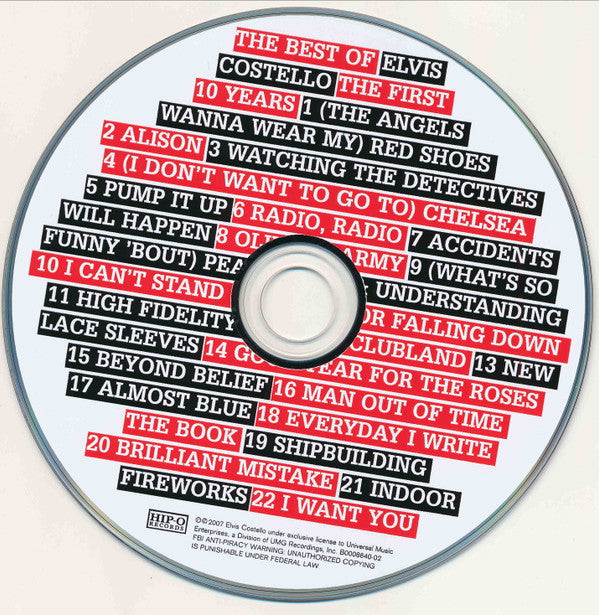 Elvis Costello : The Best Of Elvis Costello - The First 10 Years (CD, Comp, Dig)