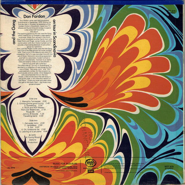 Don Fardon : On Tour In Scandinavia (LP, Album)