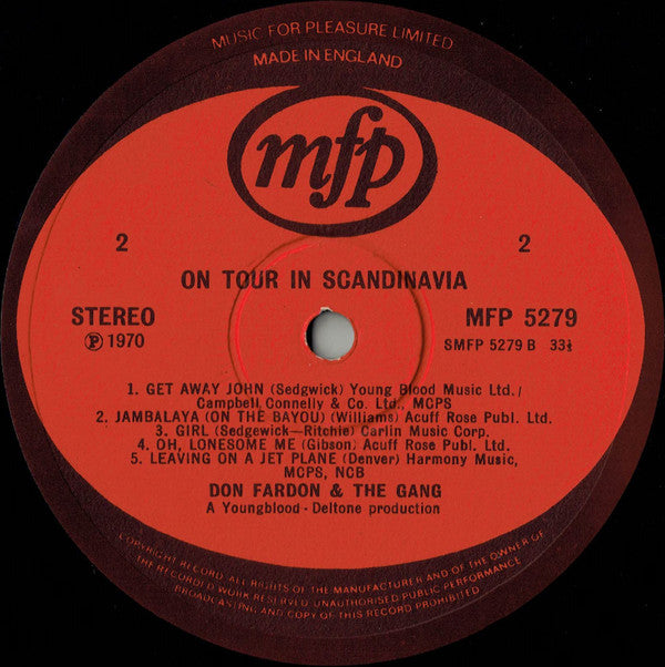 Don Fardon : On Tour In Scandinavia (LP, Album)