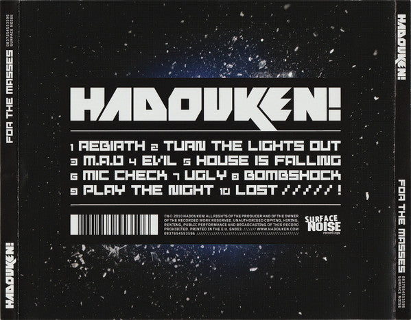 Hadouken! : For The Masses (CD, Album)