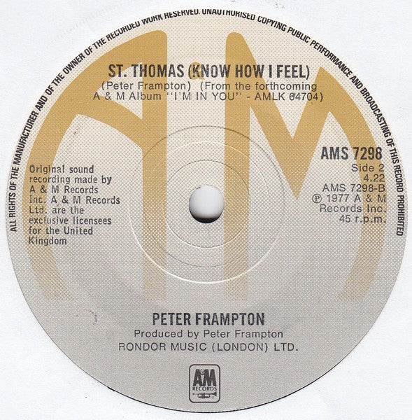 Peter Frampton : I'm In You (7", Single)