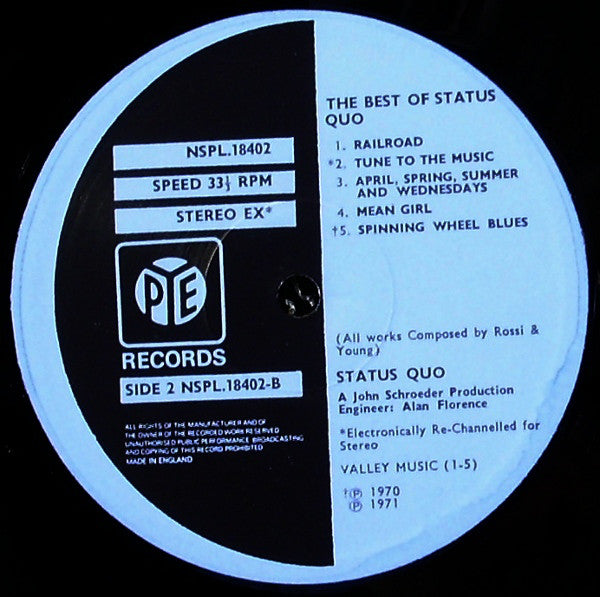 Status Quo : The Best Of Status Quo (LP, Comp, Blu)