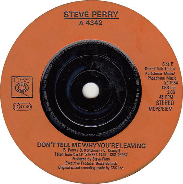 Steve Perry : Oh Sherrie (7", Inj)