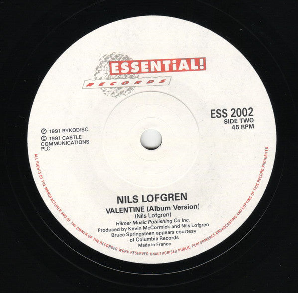 Nils Lofgren : Valentine (7", Single)