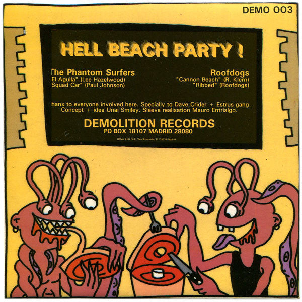 The Phantom Surfers / The Roofdogs : Hell Beach Party! (7", Gat)
