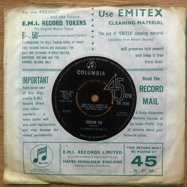 Herman's Hermits : Wonderful World (7", Single, var)