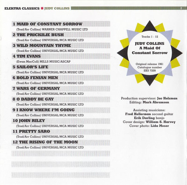 Judy Collins : A Maid Of Constant Sorrow & Golden Apples Of The Sun (CD, Comp, Sli)