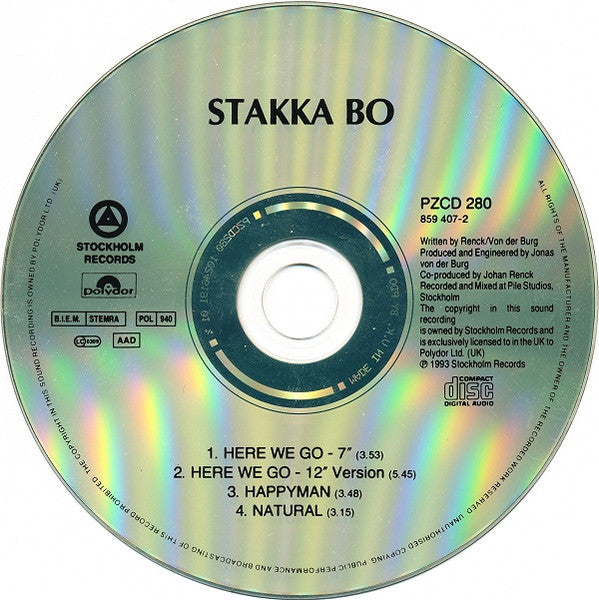 Stakka Bo : Here We Go (CD, Single)